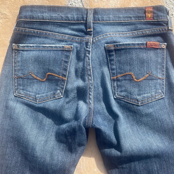 7 For All Mankind Womens Indigo Wash Bootcut Jeans (Size 25) - Picture 8 of 9